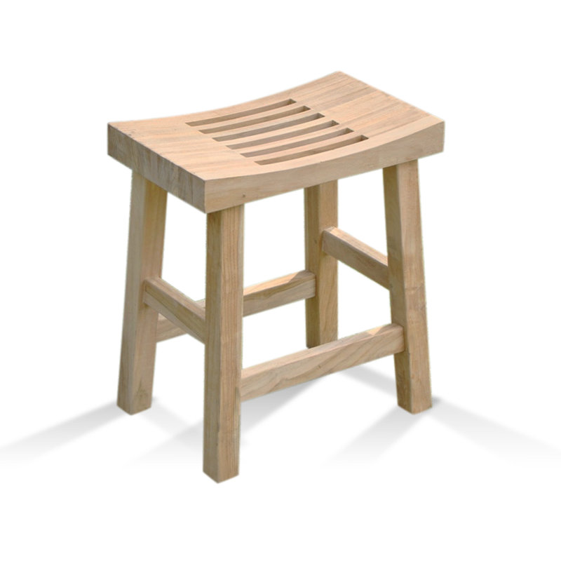 Grade A Teak Wood  16" Single Curved Seat Shower / Bath Room / Pool / Spa Stool Bench