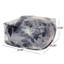 Grand pouf carré Hazel, imprimé floral sur fond gris