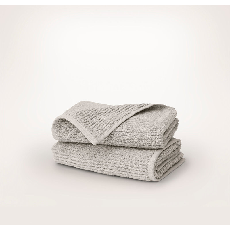 Turkish Ribbed Washcloth Set, Pewter