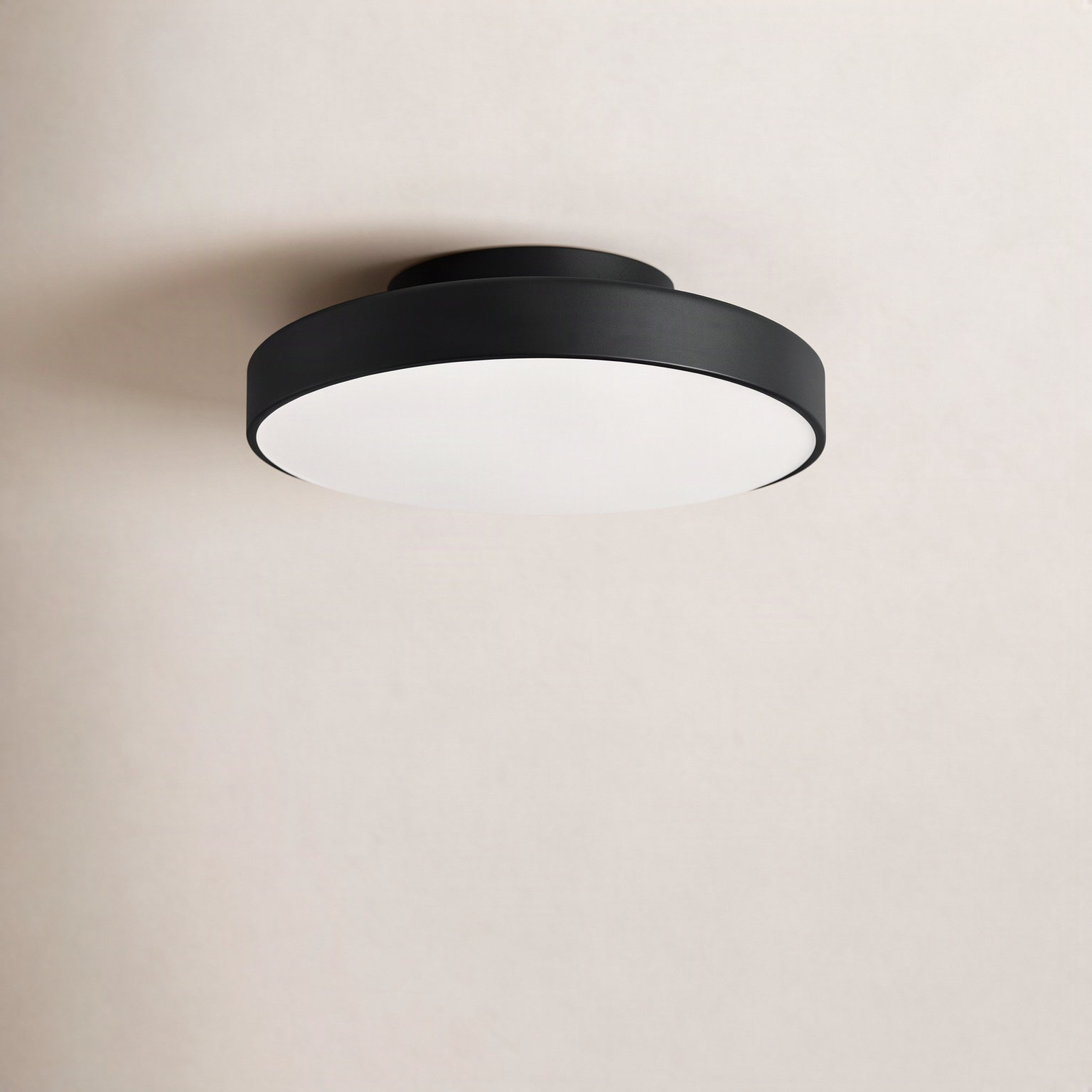 Bobber Single Light Flush Mount, Black, 4" H x 12" W x 12" D