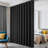100" X 84" Blackout Ceiling Track Curtain Panel, Soundproof Room Divider With Hooks For Privacy Separation, Black