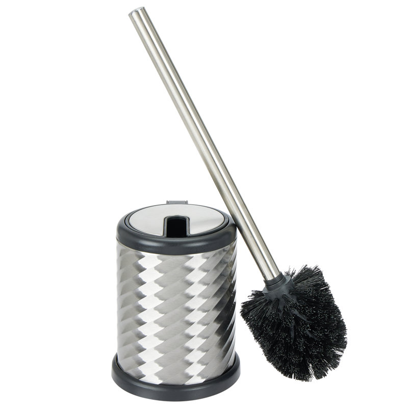 Ensemble de 2 brosses de toilette et porte-couvercle à tourbillon en acier inoxydable Bath Bliss