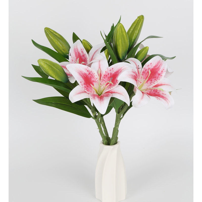 4 pièces fleur de lis artificielle, Rose