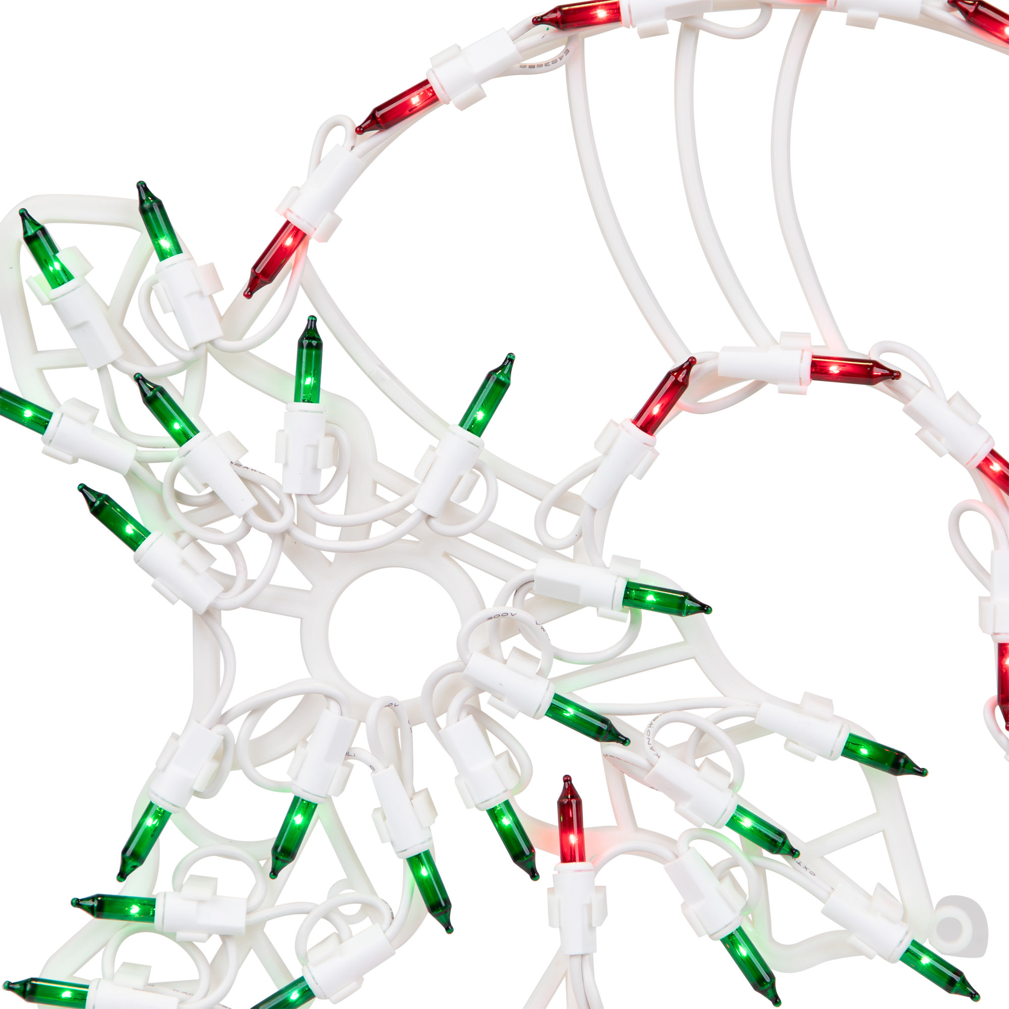 LED Lighted Candy Cane Christmas Window Silhouette Decoration, Green, 18" H x 12" W x 1" D