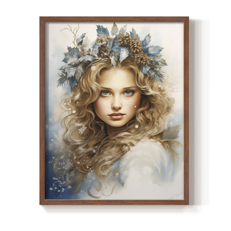 Reproduction d'art encadrée, Noël massif, H 11 po x l 9 po, Noyer
