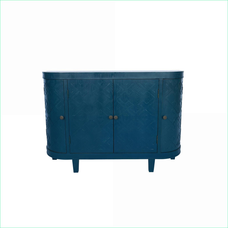 Storage Cabinet With 4 Doors, Freestanding Sideboard Cabinet, Accent Storage Cabinet With Sliding Door
