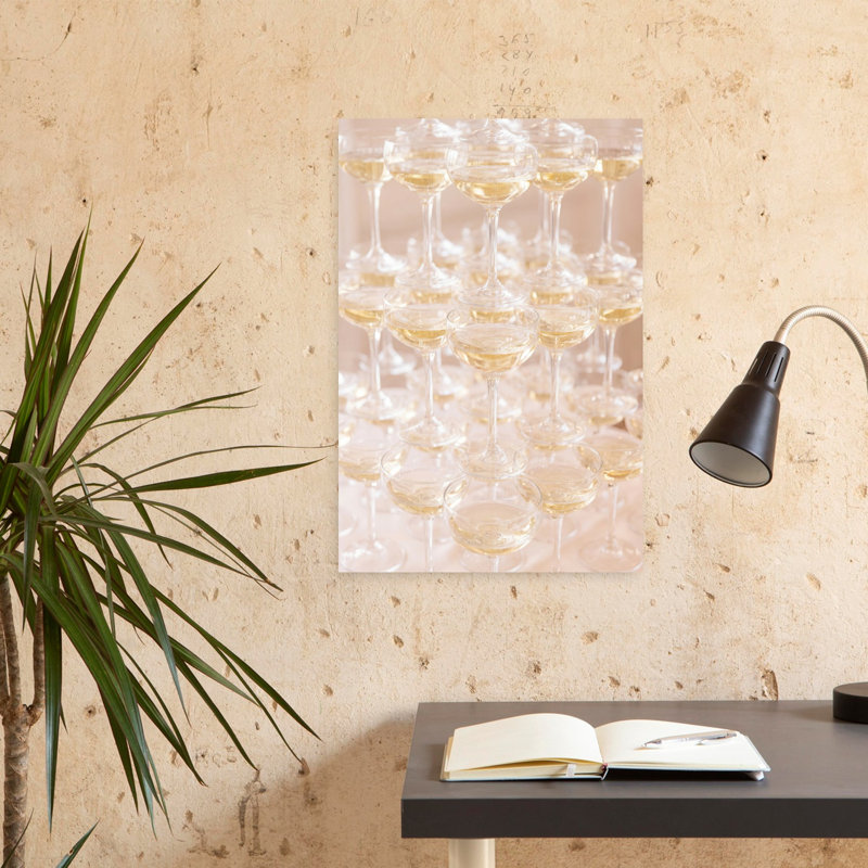 «Champagne Tower», art mural contemporain, H 24 po x l 16 po