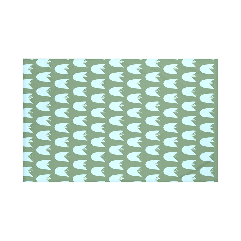 Tulips Throw Blanket, 60" L x 50" W, Succulent (Green/Light Blue)