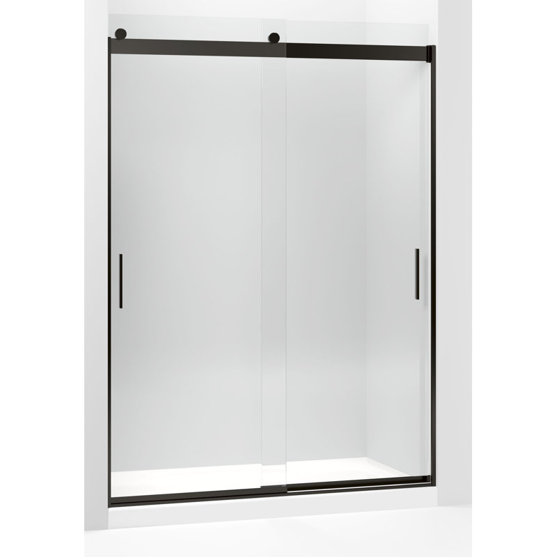 Porte de douche coulissante double l 59,62 po x H 82 po Levity avec poignées à lame avec technologie CleanCoat®