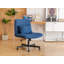Chaise de bureau moderne en lin bleu avec design ergonomique et fonctions réglables pour des espaces de travail confortables