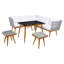 Ensemble de salle à manger rectangulaire avec coussins 127,9 po pour 5 personnes Faiqah-1638899725-1638899727