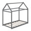 Cadre de lit bas moderne en bois massif, lit simple en forme de maison-2087727580