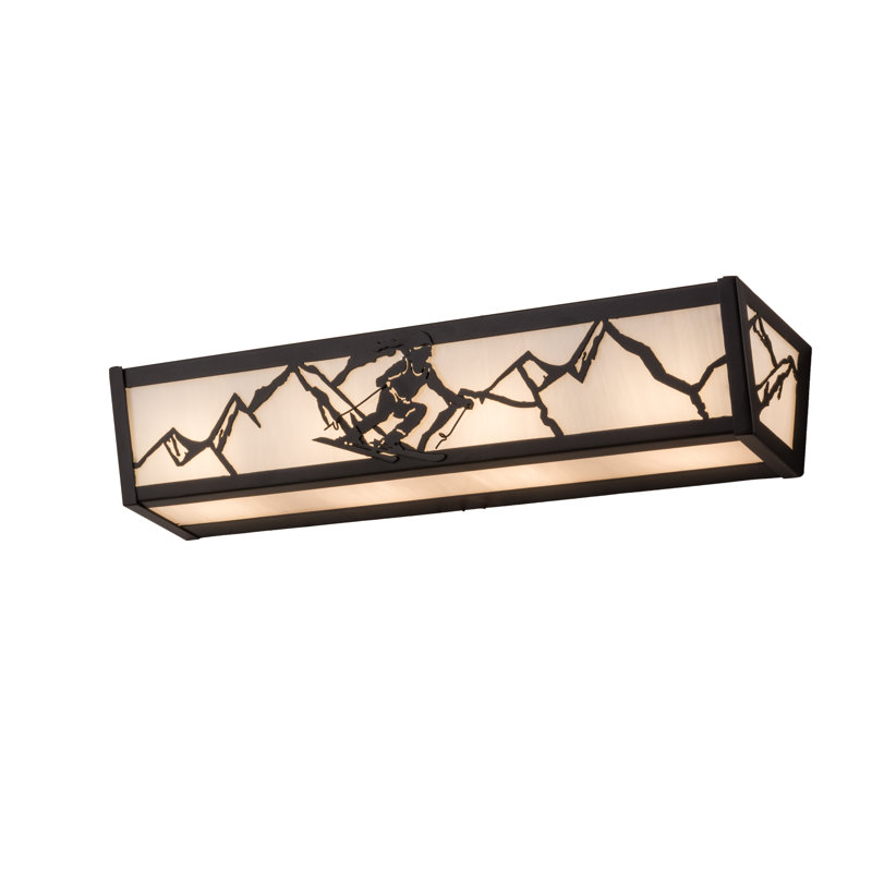 Barre d’éclairage de salle de bain 4 lumières alpine, Noir