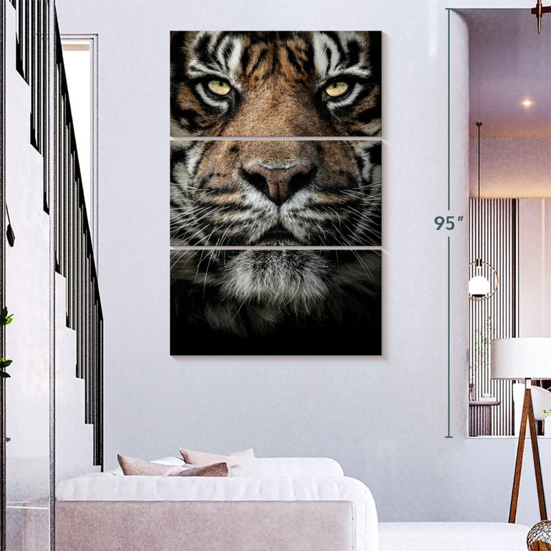 Brampt Serious Bengal Tiger, 74" H x 48" W