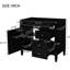 Meuble-lavabo moderne 36 po. 2 tiroirs et un tiroir basculant. Bois massif. . Noir Style charmant et moderne. Apparence élégante-121098874-121098876