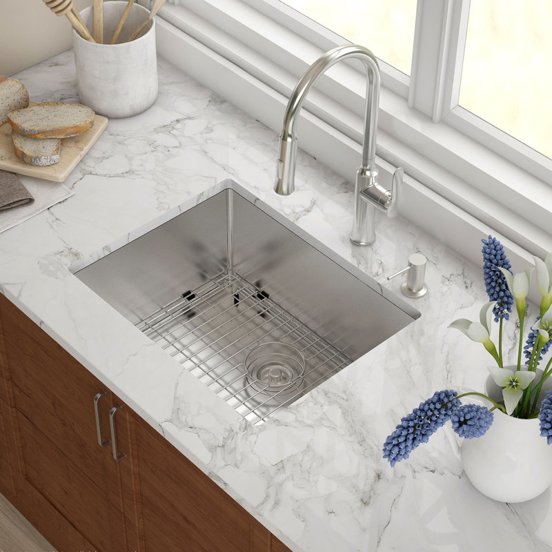 KRAUS Standart Pro Undermount 16 Gauge Stainless Steel Bar Kitchen Sink, Single Bowl, 10"H x 18"W x 32"L