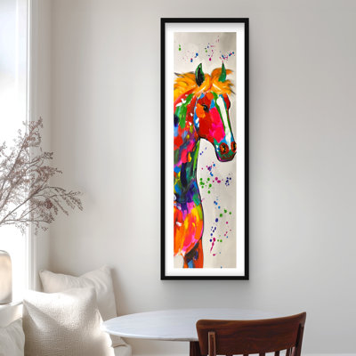 Abstrait imprimé cheval coloré - décoration encadrée