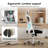 Ergonomic Office Chair, Home Office Desk Chair With Headrest, High Back Computer Chair With Armrests And Adjustable Lumbar Support For Home Office Study Room, White & Black-1991931329