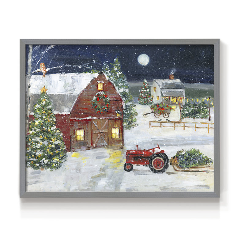 Homestead Holiday - Imprimé encadré - Restickable, Gris, H 11 po x l 14 po