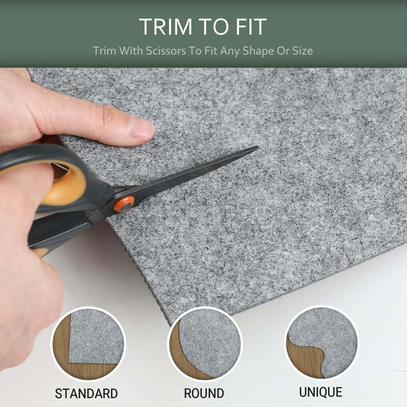 Non Slip Rug Pad Grippers - Thick, Felt + Rubber Double Layers Carpet Mat, Provides Protection And Cushioning For Hardwood Or Tile Floors, Secures Rug Position And Reduces Noise
