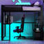 Lit mezzanine double en métal avec DEL
