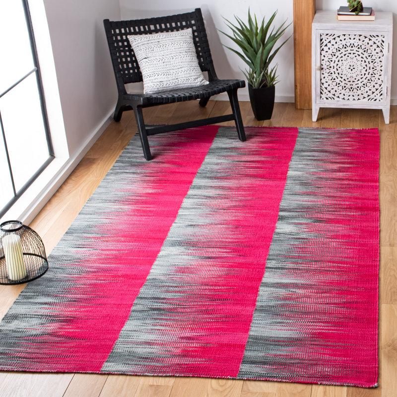 Tapis fuchsia / gris anthracite Maomina, Rectangle 8 pi x 10 pi
