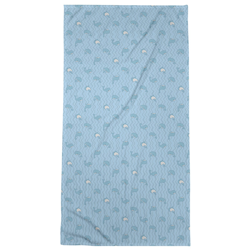 Serviette de bain katelyn elizabeth baleines, Bleu sarcelle