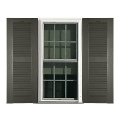 Custom Louvered Shutter with Cathedral Top