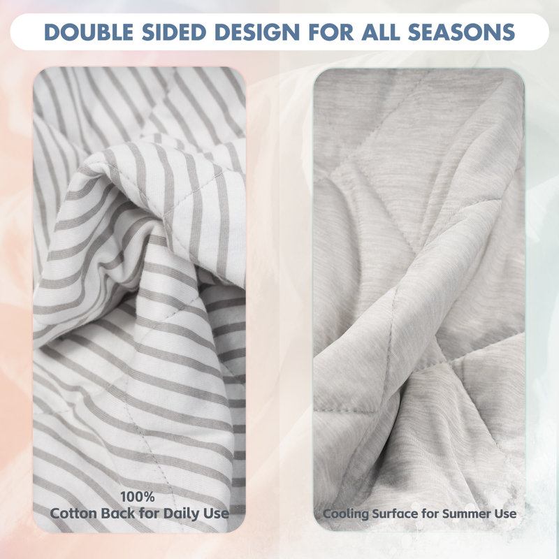 All Season Reversible Cooling Comforter Striped Cooling Blanket