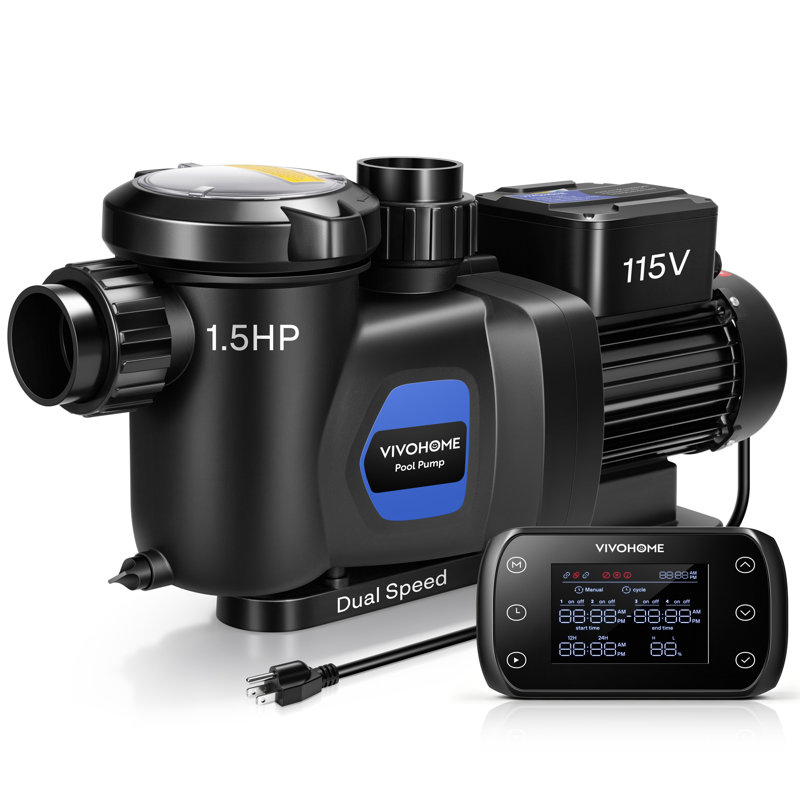 Pompe de piscine 1,5 HP à double vitesse avec télécommande sans fil pour piscine hors terre