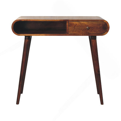 Chestnut London Open Console, 1-Drawer, 1 Open Storage, Nordic Legs, Brown