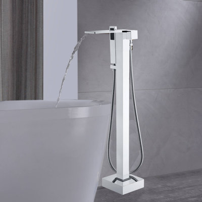 Robinet de baignoire romaine fixé au sol