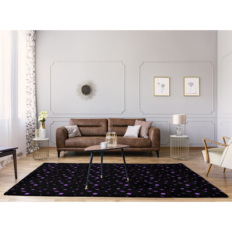 Tapis extérieur espace noir/mauve zone, Rectangle 9 pi x 12 pi