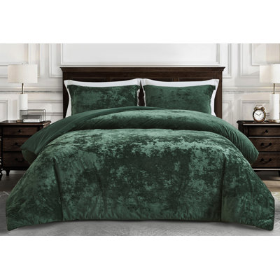 Lux Distressed Velvet Reversible Comforter Set