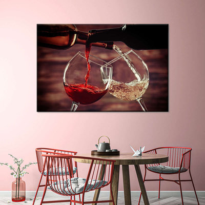 Pouring Red And White Wine Canvas Print