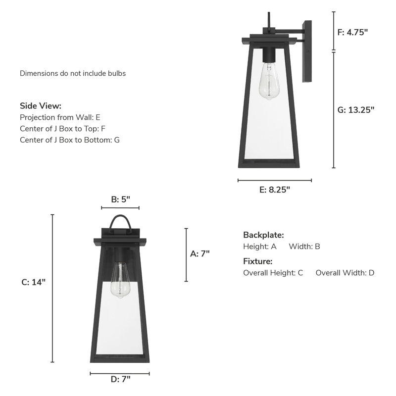 Hunter Ivory Dusk Outdoor 1 Light Large 18 Inch Wall Light, 18” H x 7” W x 8.25” D