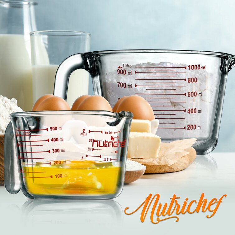 Nutrichef High Borosilicate Glass Measuring Cup With Customized