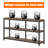 Industrial Farmhouse Bookshelf, 55" Wide 3-Tier Storage Shelf With Metal Frame, 270 Lbs Capacity Per Shelf, For Living Room, Office & Bedroom-1781085067