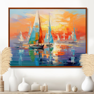 Voilier abstrait Coastal Symphony II - bateau à voile, art mural