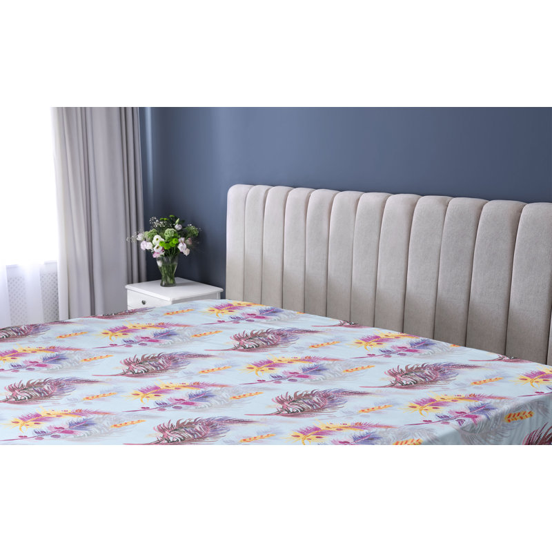 Drap-housse Ambesonne Boho Feathers, Drap-housse simple TG