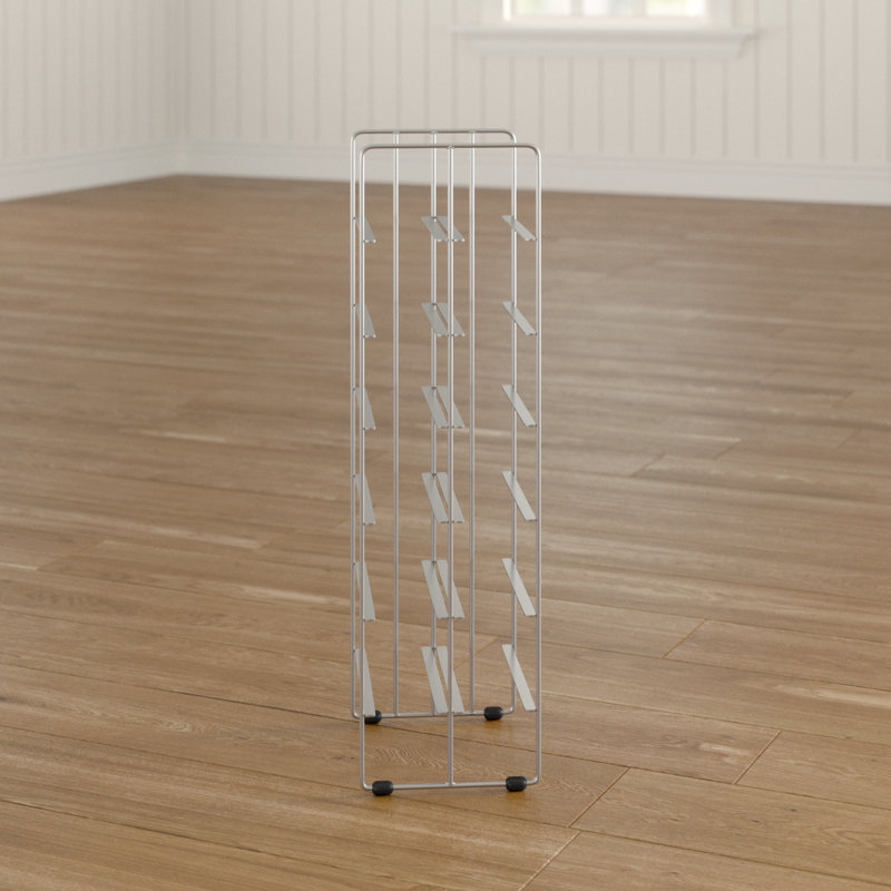 Pilare Floor Wine Bottle Rack in Satin Stainless