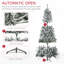 Arbre de Noël artificiel enneigé 7,5 pi avec lumières DEL blanc froid