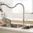 Brushed Nickel Kitchen Faucet With Pullout Spray - Brass, Enhanced Leak Resistance, Multi-Functional Water Outlet Settings ,-1306107375