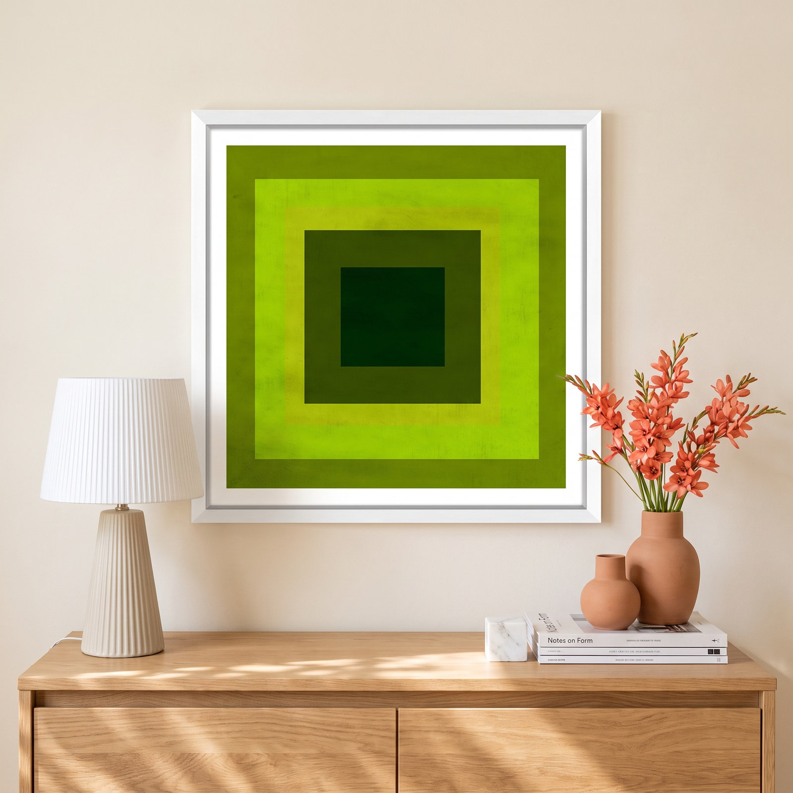 Albers Influence "Albers Influence" Print, 33.25" H x 33.25" W x 1.75" D, White, White