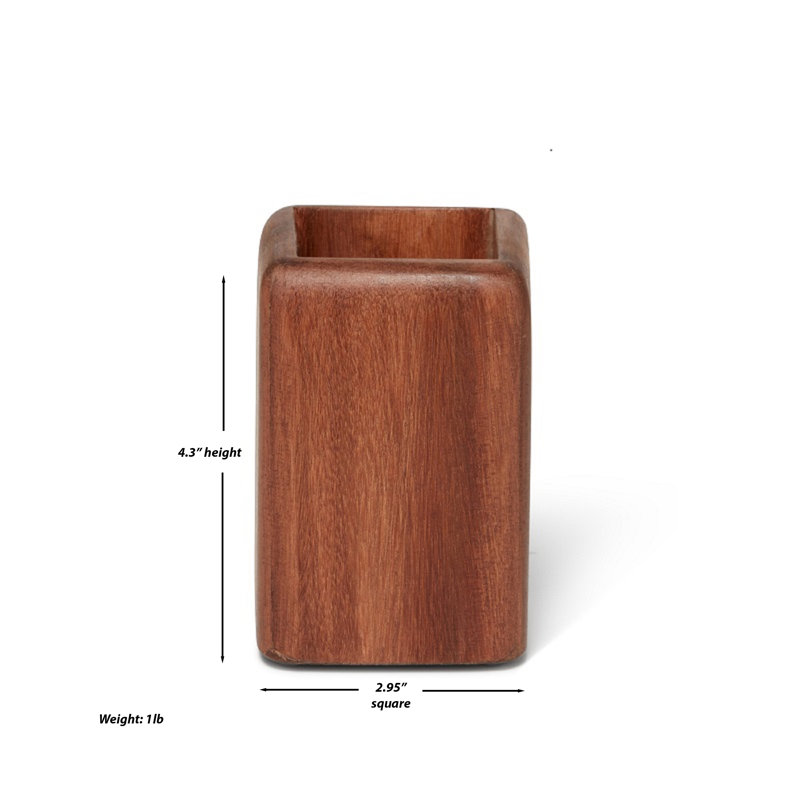 Rustic Wood and Metal Bathroom Accessory Set