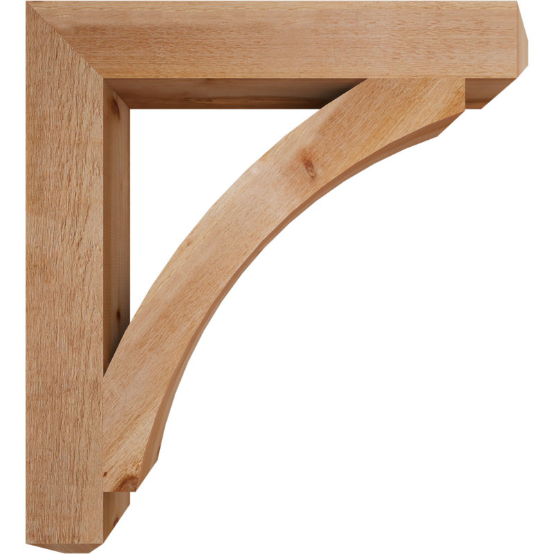 BKTTHR04 H 6 po x l 40 po support en bois / corbeau, Cèdre rouge, H 44 po x l 6 po x P 40 po