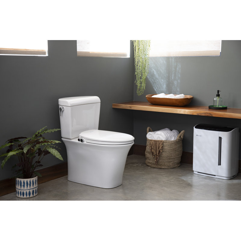 Siège de toilette de bidet non électrique EcoSeat S102, blanc allongé