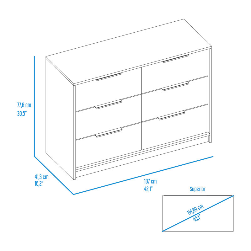 Anvar 42.1'' W 4 - Drawer Dresser