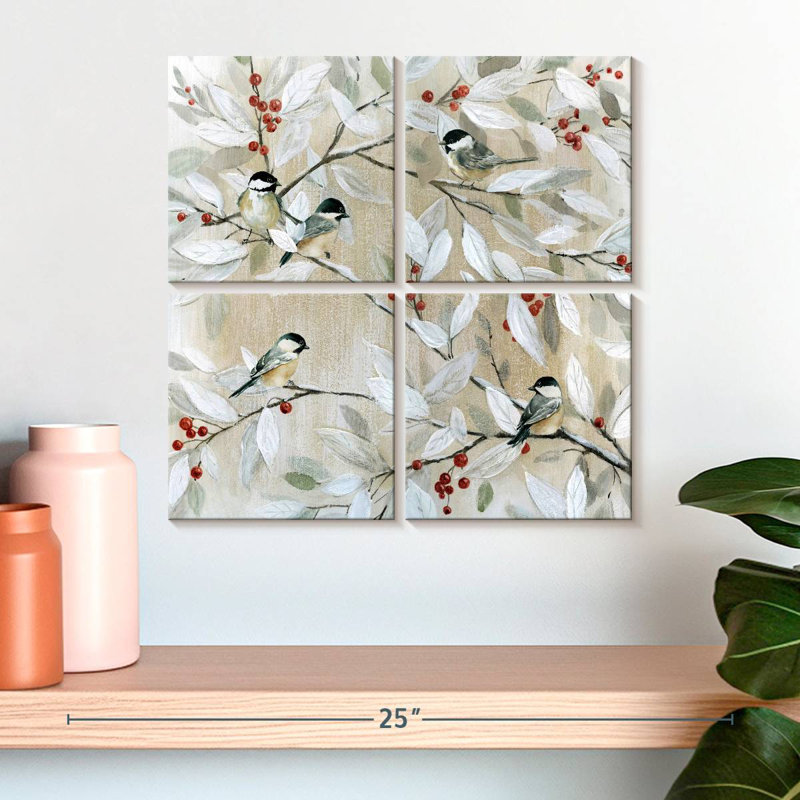 Brampt Winter Chickadees, 18" H x 18" W
