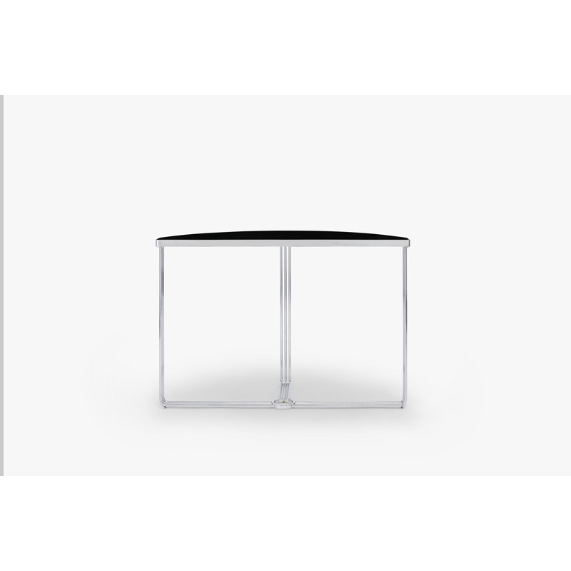 Ariss 109cm Glass Top Console Table, Chrome , Black 
